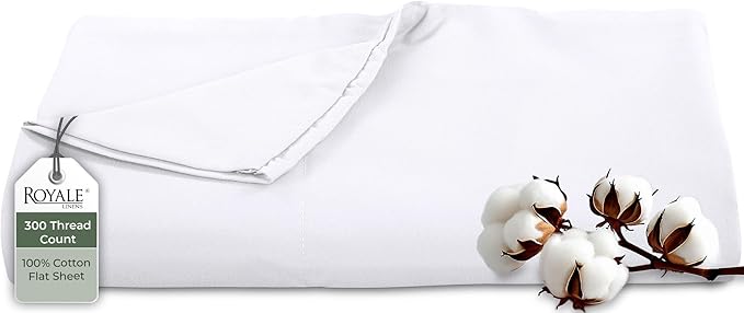 Royale Linens 300 Thread Count 100% Long Staple Combed Cotton Flat Sheet by ROYALELINENS