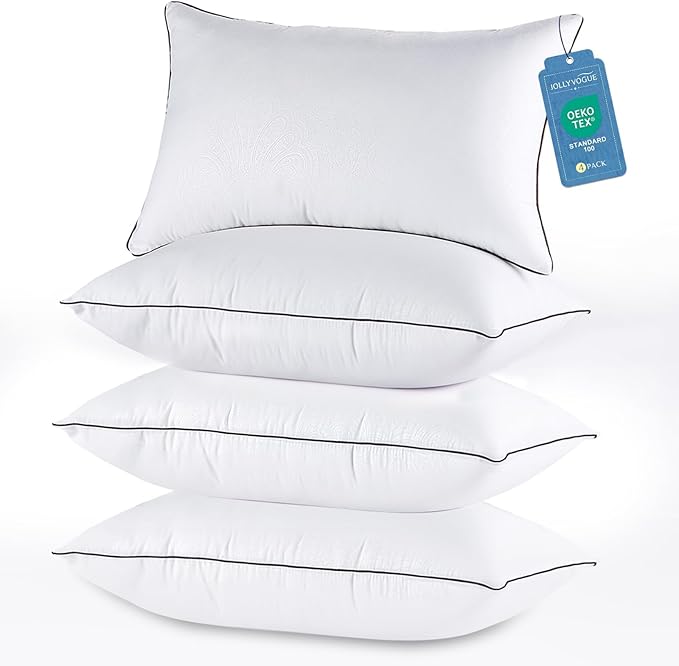 JOLLYVOGUE Bed Pillows Standard Size Set of 4, Cooling and Supportive Full by JOLLYVOGUE