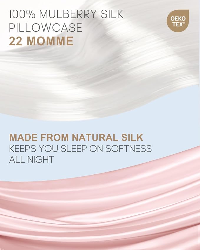 THXSILK 22 Momme Mulberry Silk Zipper Pillow Case, 100% Pure Mulberry Real Silk - Image 4