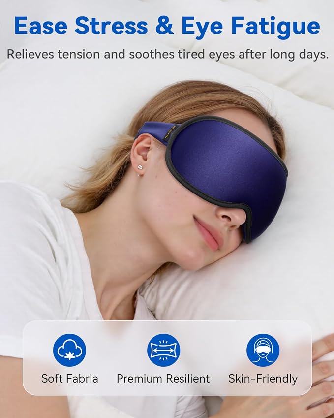 Weighted Blackout Sleep Mask, 3D Contoured Zero Eye Pressure, Lash-Friendly - Image 7