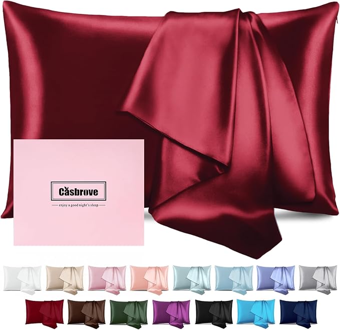 Silk Pillowcase for Hair and Skin Mulberry Silk Pillowcase Soft Breathable by Casbrove