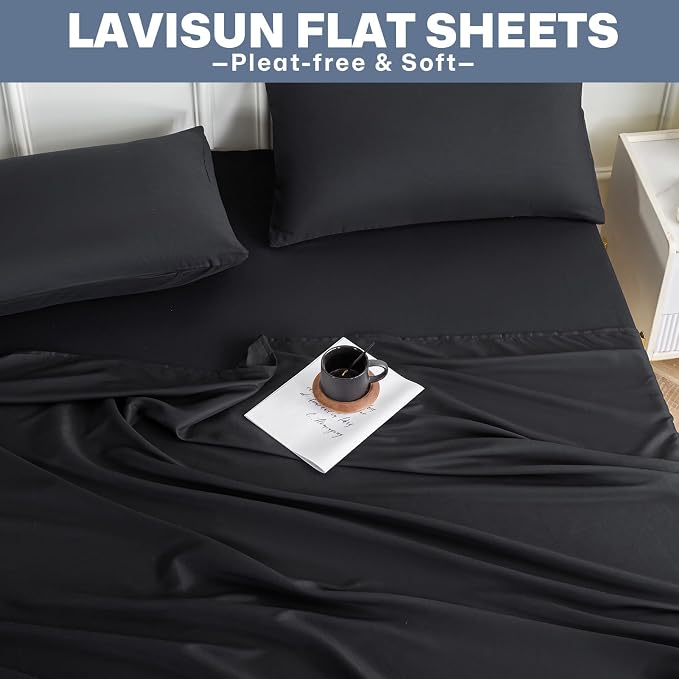 Lavisun Twin Flat Sheets Only, 2 Pack Soft Brushed Microfiber Bedding Sheets - Image 8