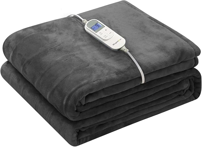 Wapaneus Foot Pocket Heated Blanket Electric Throw by Wapaneus