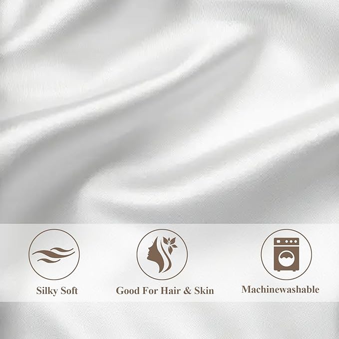 Standard Satin Pillowcase for Hair 2pc, Similar to Silk Pillow Cases, Easier - Image 5