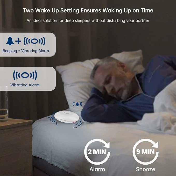 DreamSky Vibrating Alarm Clock for Heavy Sleepers - Image 4