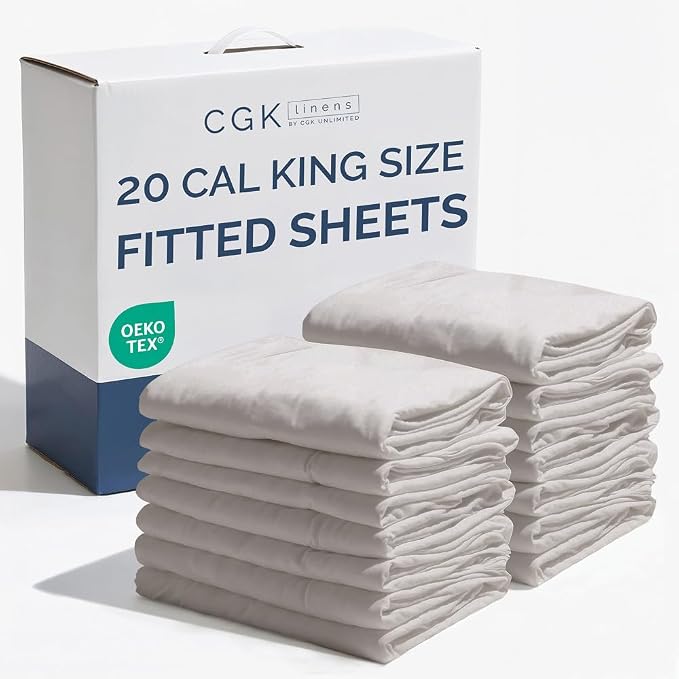 Bulk Case Pack of 20 Fitted Sheets by CGKUnlimited