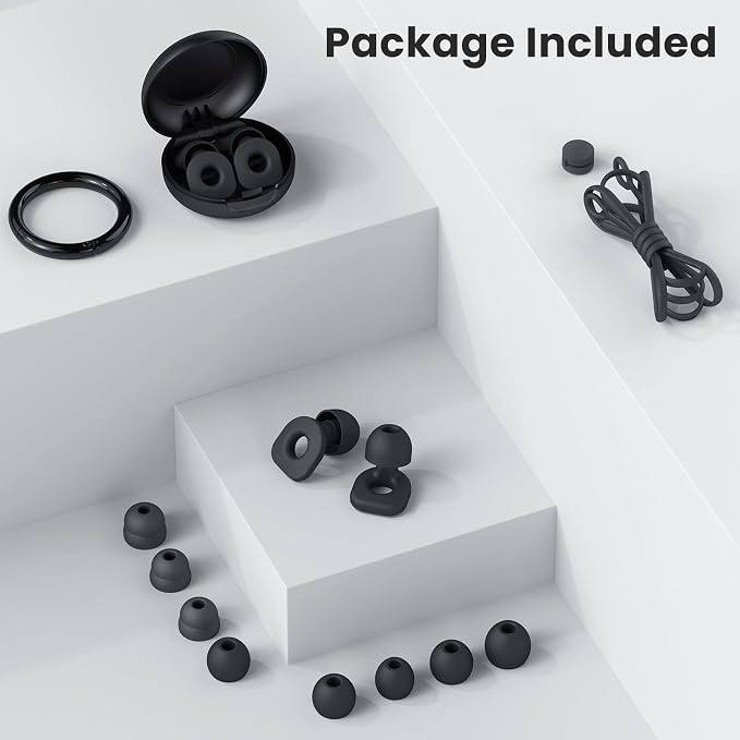2 Pairs of Ear Plugs for Sleeping, Reusable Hearing Protection Earplugs - Image 7