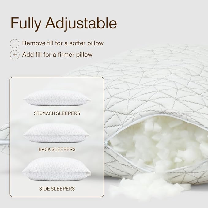 Coop Home Goods Original Adjustable Pillow, Queen Size Bed Pillows - Image 2
