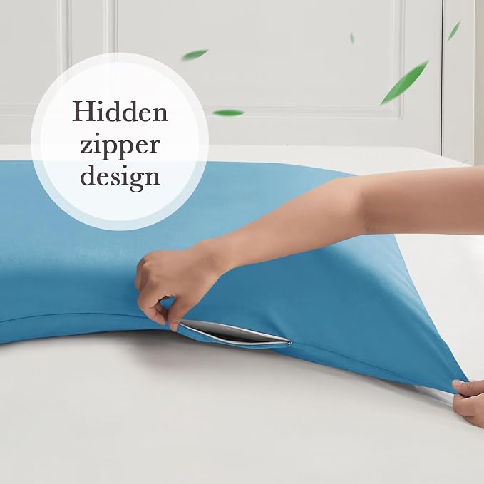 Curved Pillow Case Queen Size, Side Sleeper Pillow Cases Cover Cooling Rayon - Image 6