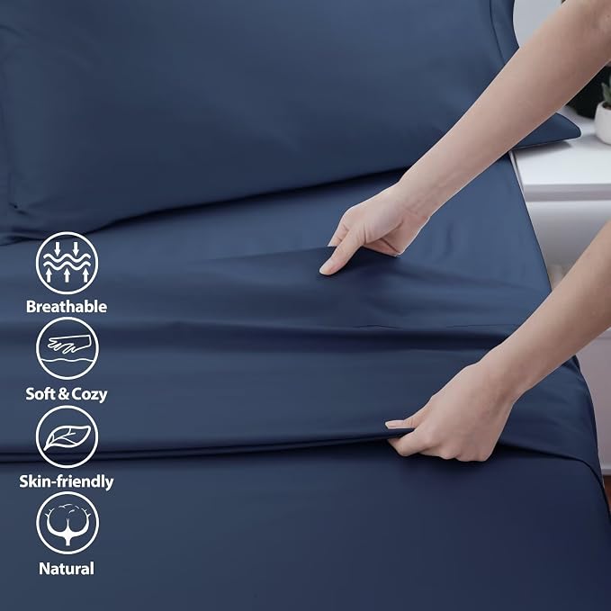 2-Pack Cotton Full Flat Sheet Only, 600 Thread Count 100% Egyptian Cotton Top - Image 3