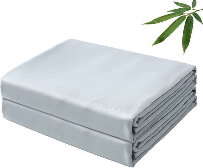 Bamboo Viscose Flat Sheets Only, 400 Thread Count Sateen Weave Twin Size Flat by ZaizaiHome