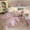 Nayoroom Pink Bow Duvet Cover Queen Size Kids Girls Cute Coquette Bedding Set 3 by Nayoroom