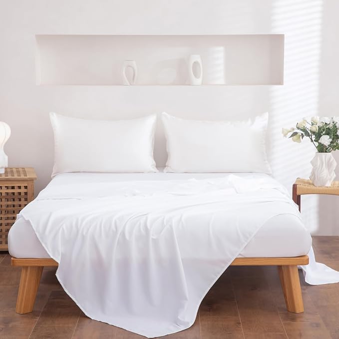 Twin Flat Sheet Only，66x96Inch White - Image 2