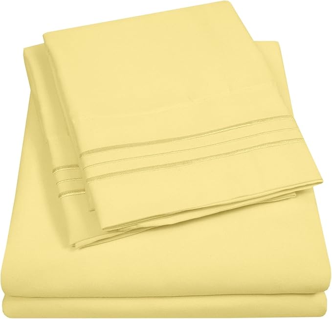 Twin XL Size Sheet Set with Built-in Sheet Straps by SweetHomeCollection