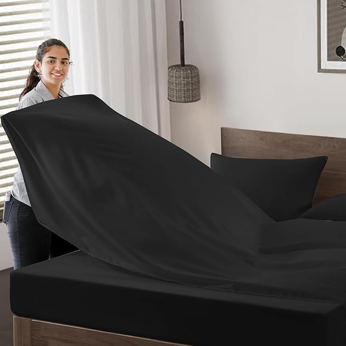 Maple&Stone Queen Flat Sheet 6 Pack, Premium Soft & Breathable, Brushed - Image 3