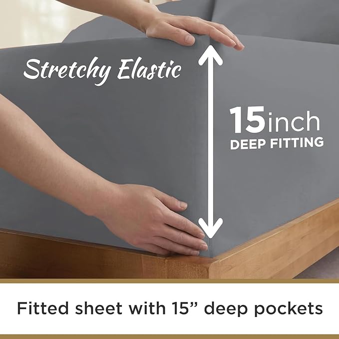 Knit Jersey 100% Cotton 2 Twin XL Fitted Bed Sheets Soft and Comfy - Image 4