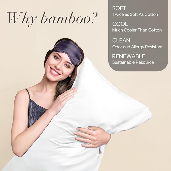 BEDELITE King Size Pillow Cases Set of 2, Rayon Derived from Bamboo, Cooling - Image 2