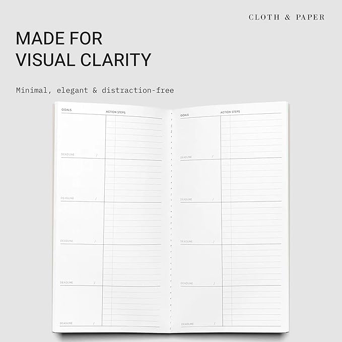 Cloth & Paper Travel Notebook | Goal Tracker – Ibiza | A5 Slim Goal Planner - Image 2