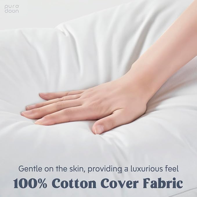 puredown® Goose Feather Down Pillows, Gusseted Bed Pillows - Image 3