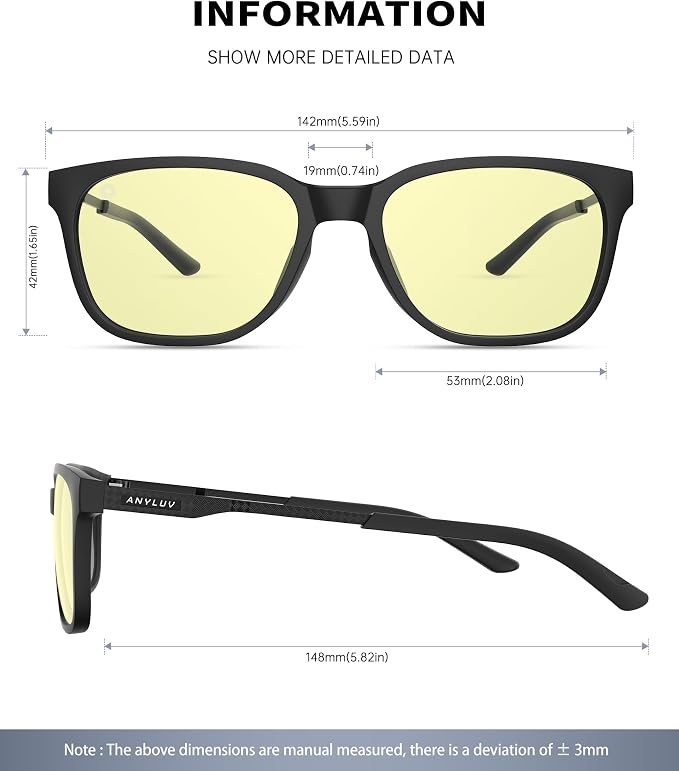 ANYLUV Blue Light Glasses for Men, Lightweight Computer Gaming Glasses - Image 3