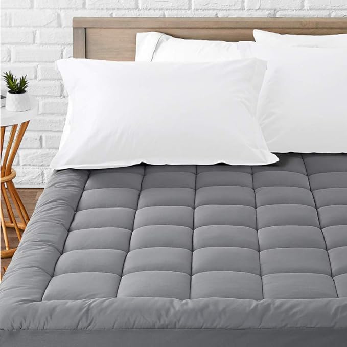 LEISURE TOWN Cotton Mattress Pad King Size Fitted Quilted Mattress Cover Pillow by LEISURETOWN