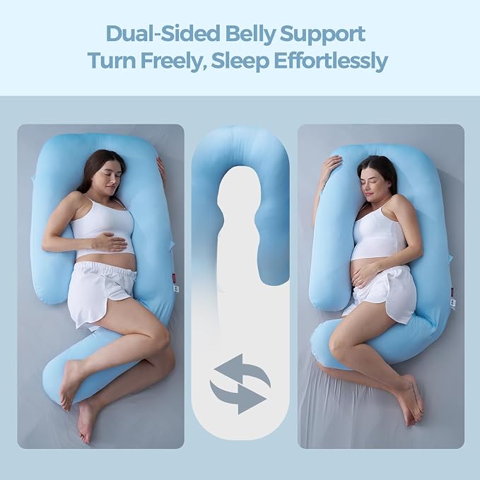 Momcozy Pregnancy Pillow with Cooling Cover, Dreamlign U Pro Maternity Pillow - Image 6