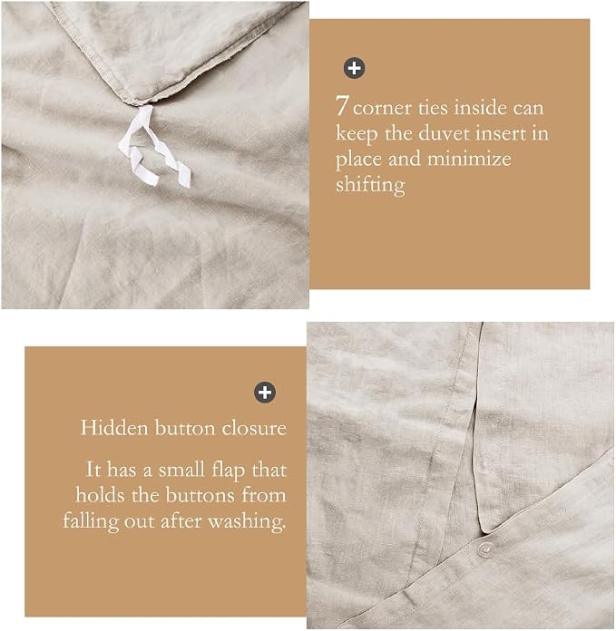 Simple&Opulence 100% Washed Linen Duvet Cover - Image 7