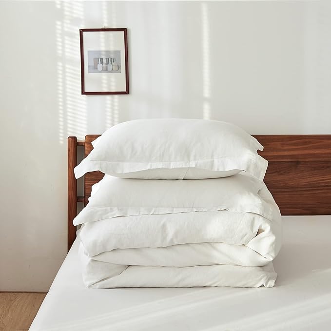 Simple&Opulence 100% Linen Duvet Cover Set 3pcs Basic Style Natural French - Image 6