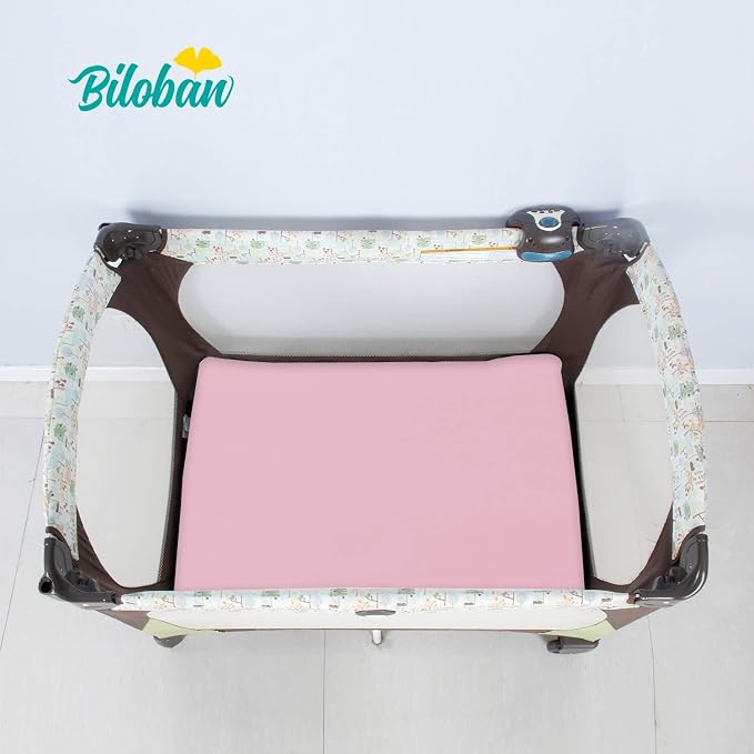 Biloban Pack and Play Sheets Fitted, 2 Pack Pack and Play Sheet Fits - Image 3