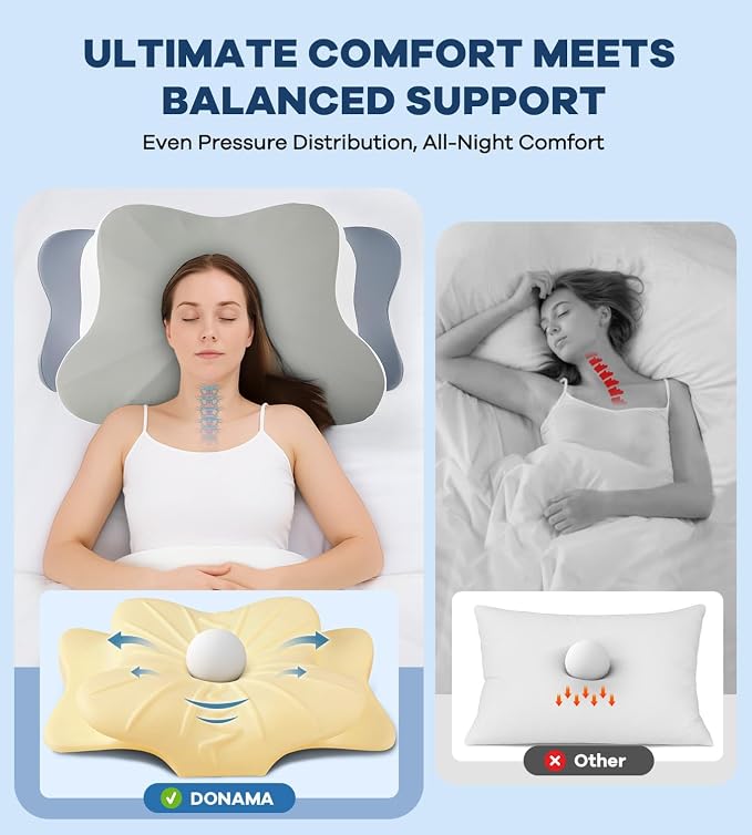 DONAMA Cervical Pillow for Neck and Shoulder Pain Relief, Cooling Contour - Image 7