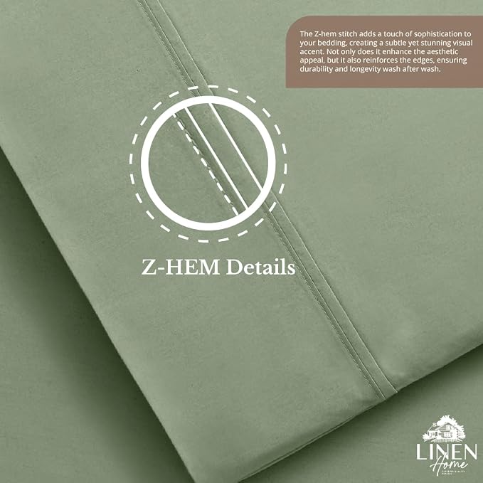 Linen Home 100% Cotton Percale 1 Flat Sheet, King Size - Image 6