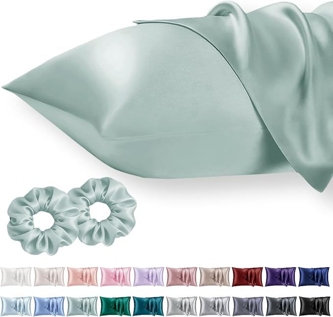 Queen Satin Pillowcase for Hair 2pc, Similar to Silk Pillow Cases, Easier Care by Vielit