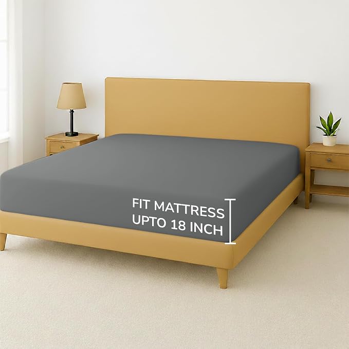 Feather & Stitch Fitted Bottom Sheet Only King Size 500 TC-1 Piece 100% Cotton - Image 5