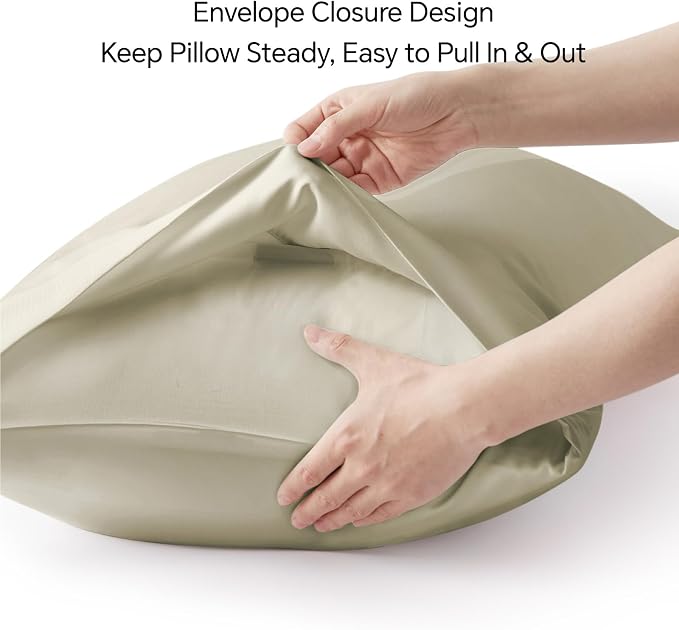 BEDELITE Linen Pillow Cases Queen Size Set of 2, Rayon Derived from - Image 6