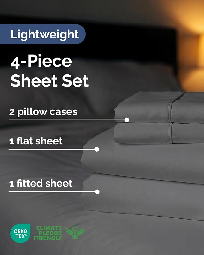 Lightweight 4 Piece Bed Sheet Set Queen Size - Image 2