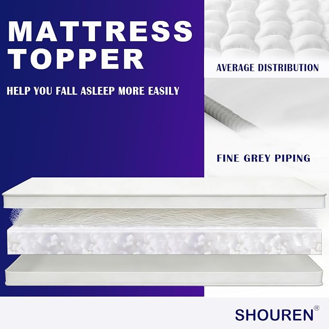 SHOUREN Memory Foam Mattress Topper King - Image 2