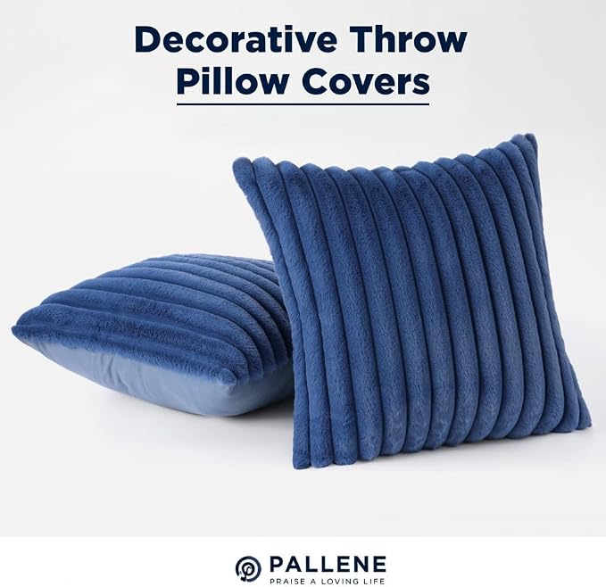 Pallene Faux Fur Plush Throw Pillow Covers 26x26 Set of 2, Luxury Soft Fluffy - Image 7