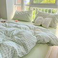 Nayoroom Green Gingham Duvet Cover Full Size Plaid Dorm Bedding Set 3 Pieces by Nayoroom