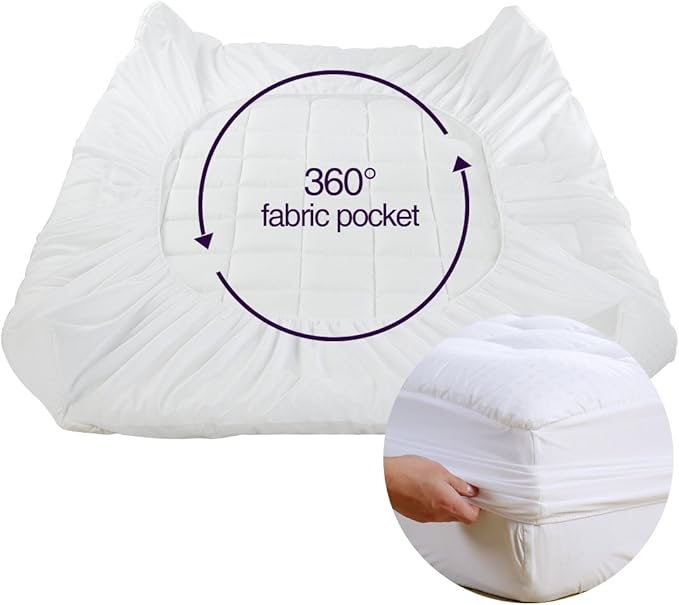EASELAND King Size Mattress Pad Pillow Top Mattress Cover Quilted Fitted - Image 5