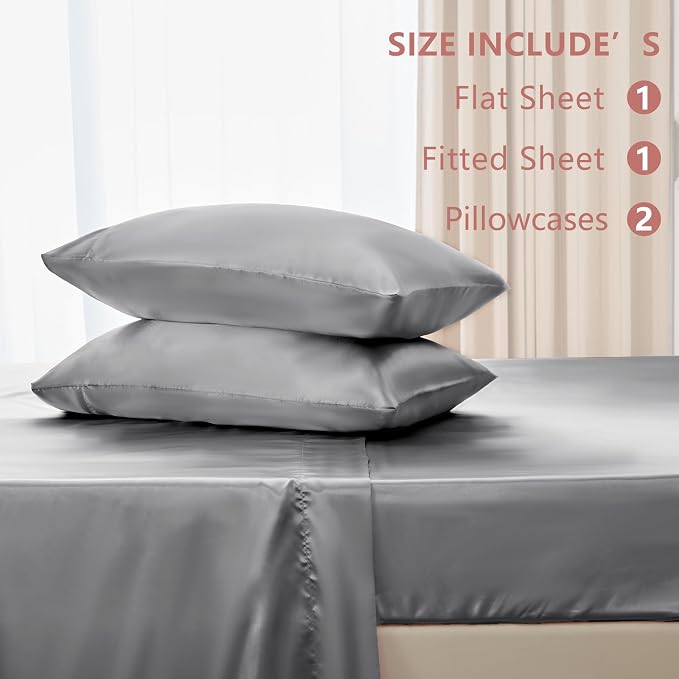 CozyLux Satin Sheets Cal King Sheet Set - Image 6