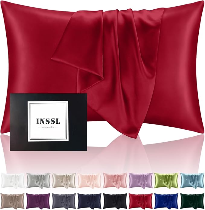 INSSL Silk Pillowcase for Women, Mulberry Silk Pillowcase for Hair and Skin and by INSSL
