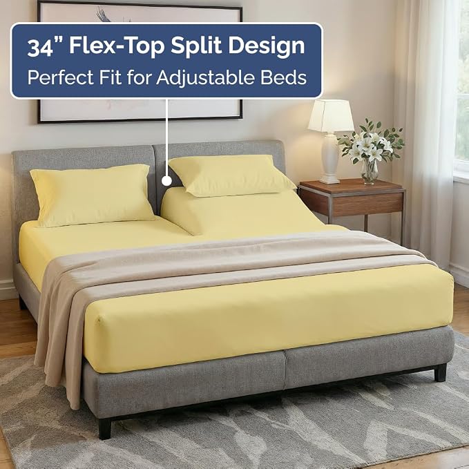Flex Top Split Head King 4 Piece Sheet Set - Image 3