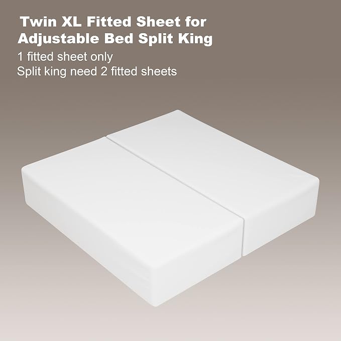 Twin XL Size Fitted Sheet Only White, 100% Egyptian Cotton 600 Thread Count - Image 2