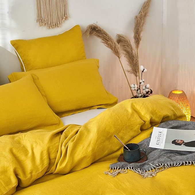 Simple&Opulence 100% Linen Duvet Cover Set 3pcs Basic Style Natural French - Image 8