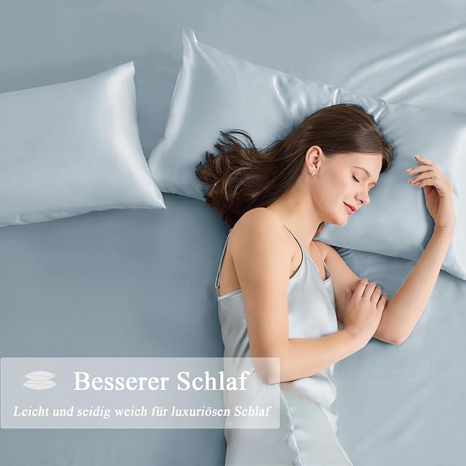 2 Pack Satin Pillowcase for Hair and Skin, Soft as Silk Pillowcases for Hair - Image 5