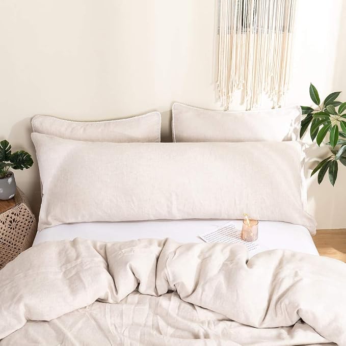 Simple&Opulence Body Pillow Cover 20" x 54", 100% Pure Linen, Ultra Soft and - Image 6