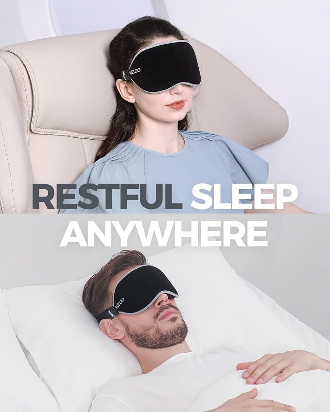 MZOO Luxury Sleep Mask for Back, Side Sleeper, Complete Light Blocking Sleeping - Image 7