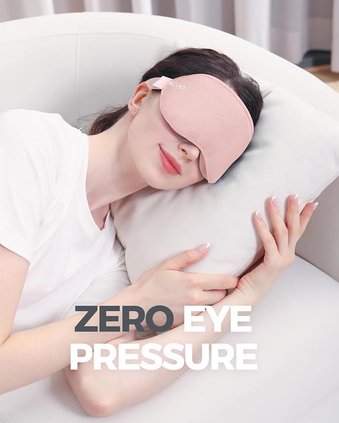 MZOO Luxury Sleep Mask for Back, Side Sleeper, Complete Light Blocking Sleeping - Image 4