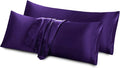 Aormenzy Satin Body Pillow Cover Set of 2, 20x54 Inches Purple Body Pillow Case by Aormenzy