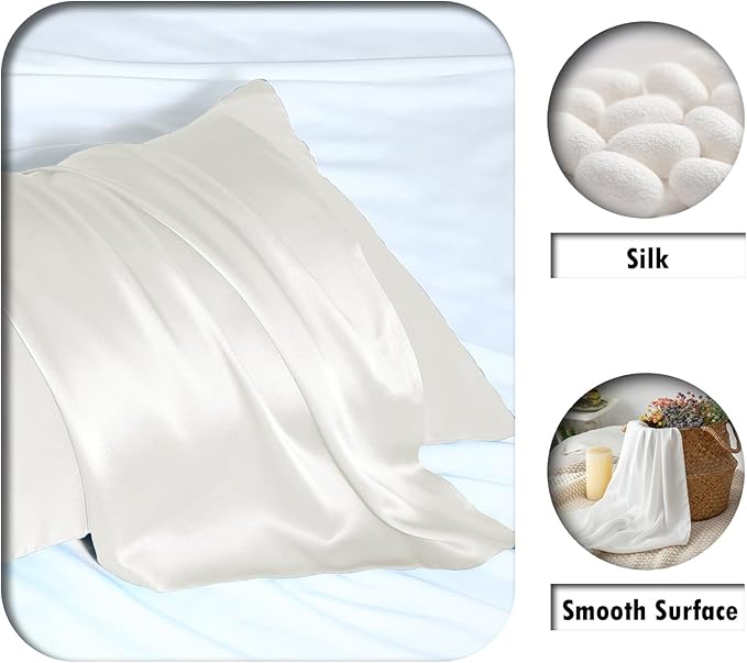 Silk Pillow Cases 2 Pack Soft Breathable and Sliky King Size Pillow Cases Set - Image 2